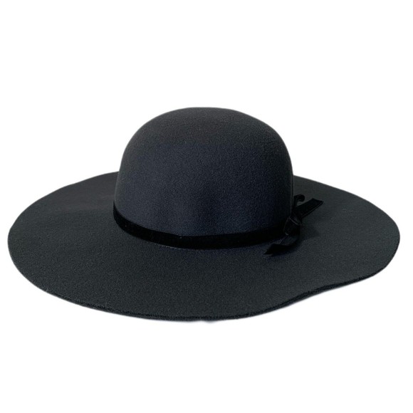 Target Accessories Target Womens All Black Felt Fedora Round Top
